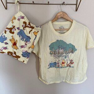 Winnie Pooh and Friends Women's Graphic Tee and Shorts Set, 2-Piece, Size XL
